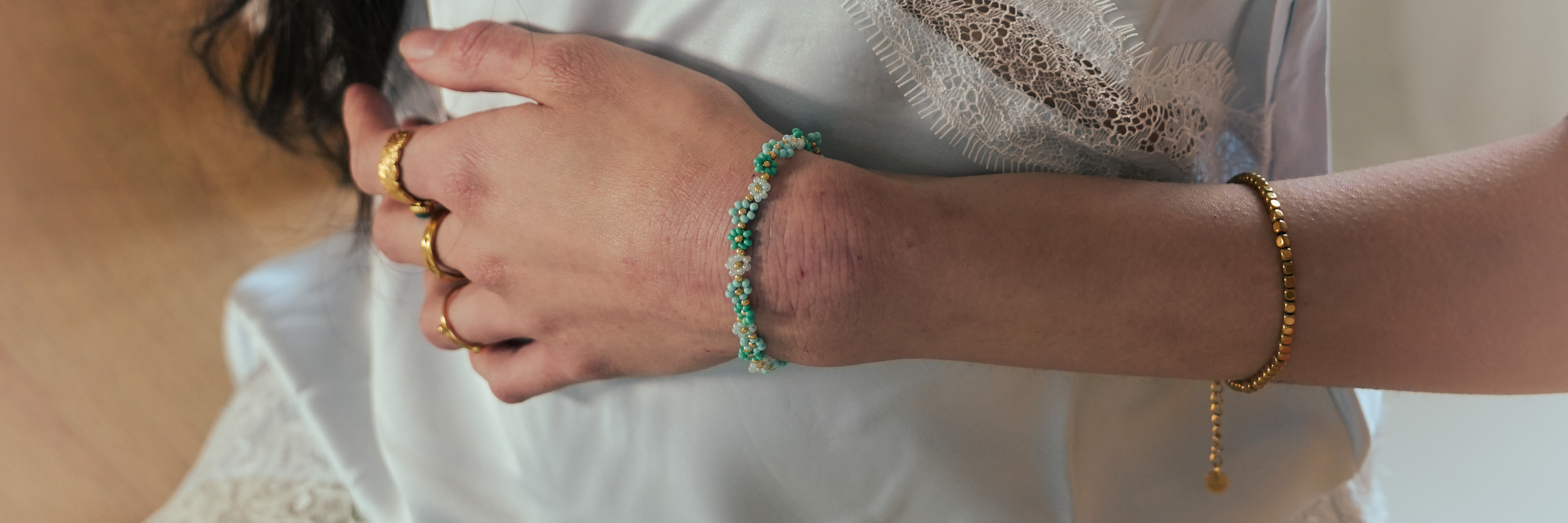 Ontdek de kralen armbanden van Notbranded, stainless steel goudkleurig en zilverkleurig