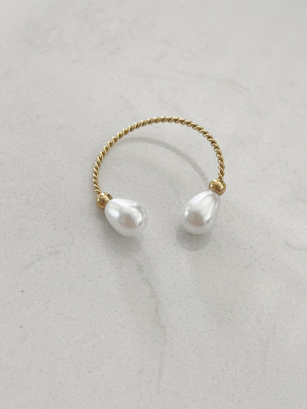 2 Pearls - Ring - Edelstahl - verstellbar