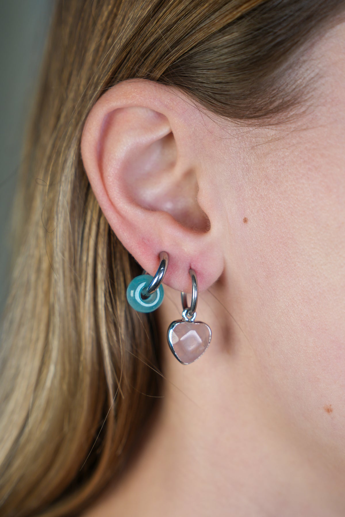 Cherish-Oorbellen-Natuursteen-Zilver-Roze