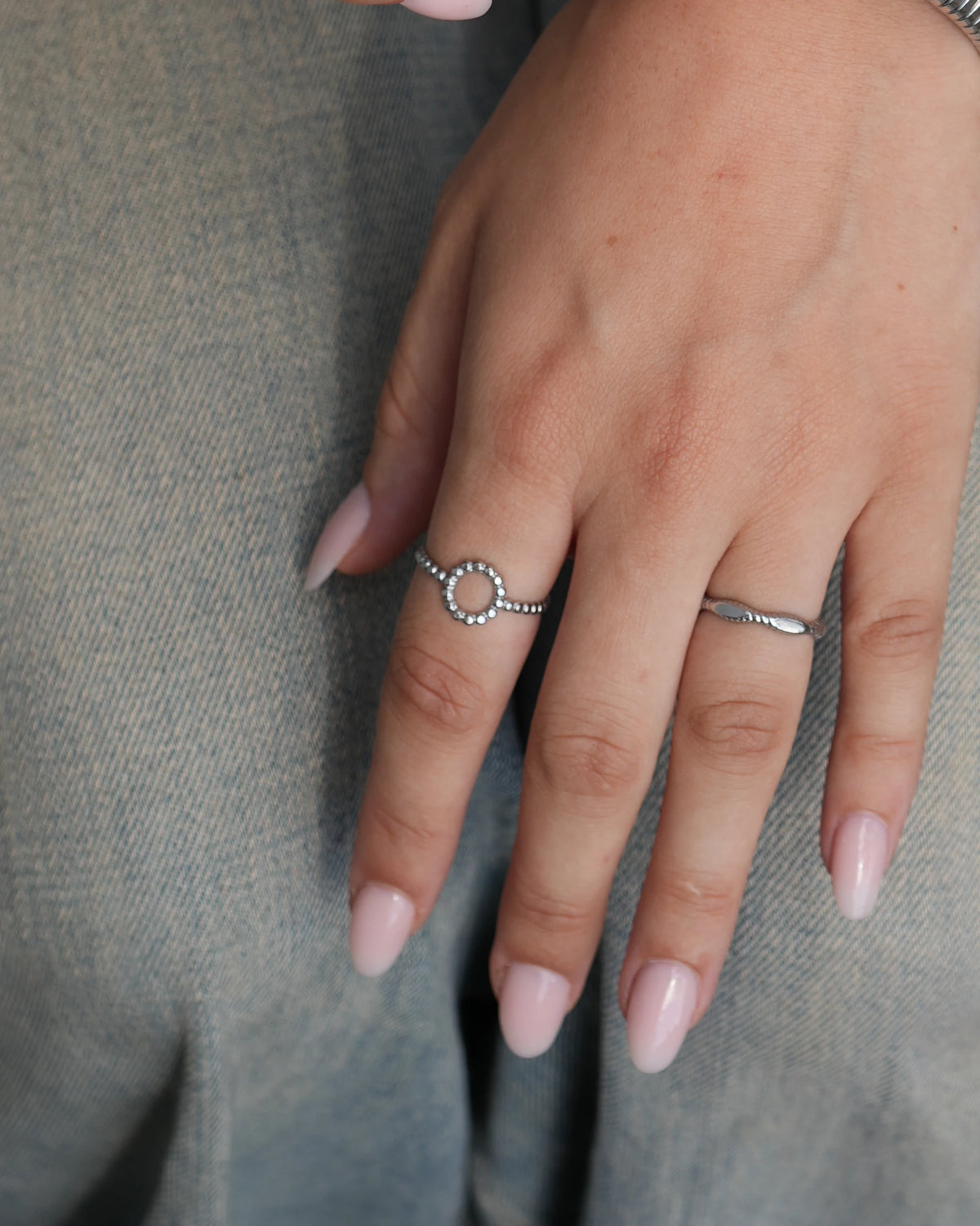 Dotted Circle - Ring - Edelstahl - verstellbar