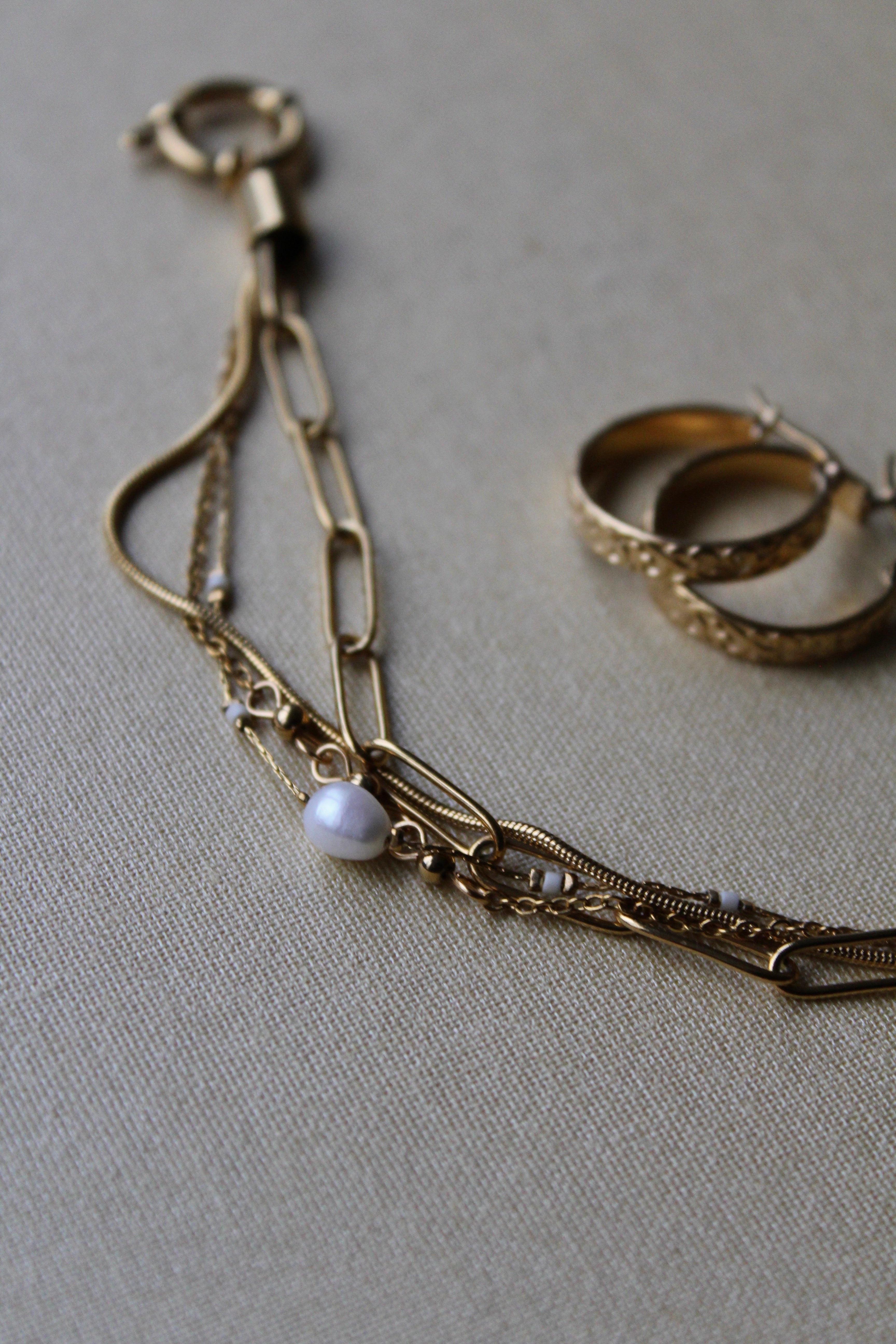 Eloise - Armband - Naturstein - 4 Schichten - Edelstahl
