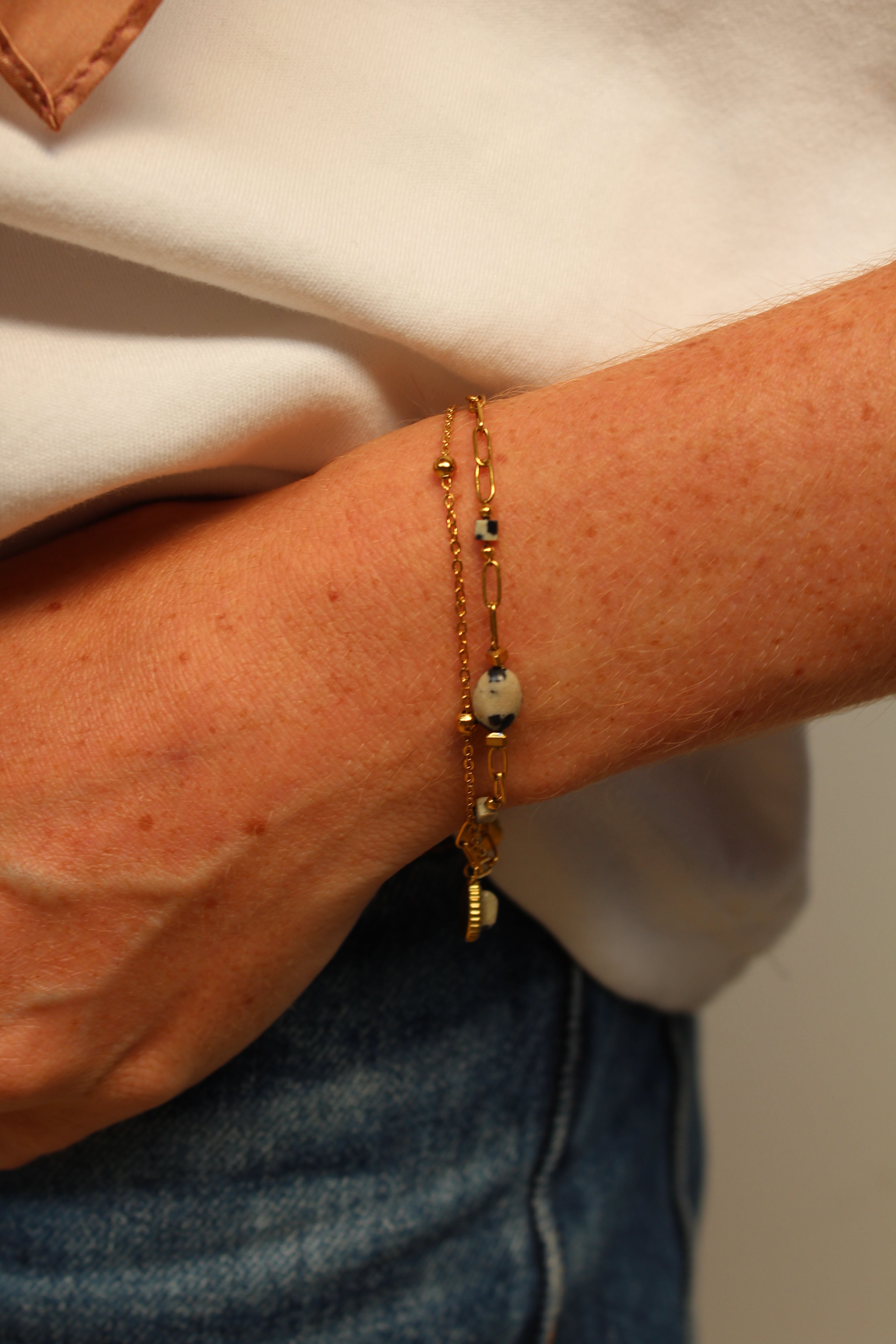 Kela - Armband - Naturstein - Edelstahl