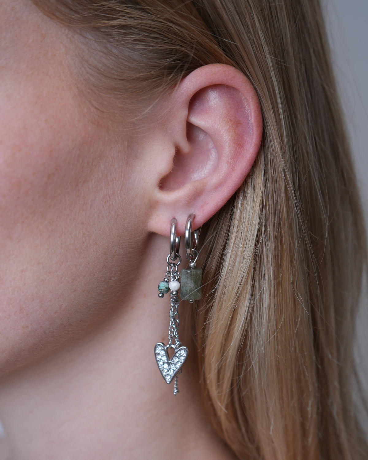 Liora - Ohrringe - Clip-On - Naturstein - Edelstahl
