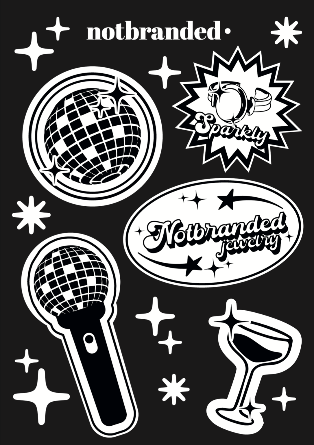 Notbranded Stickerbogen
