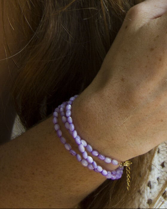 Echte Muschel - Armband - Edelstahl