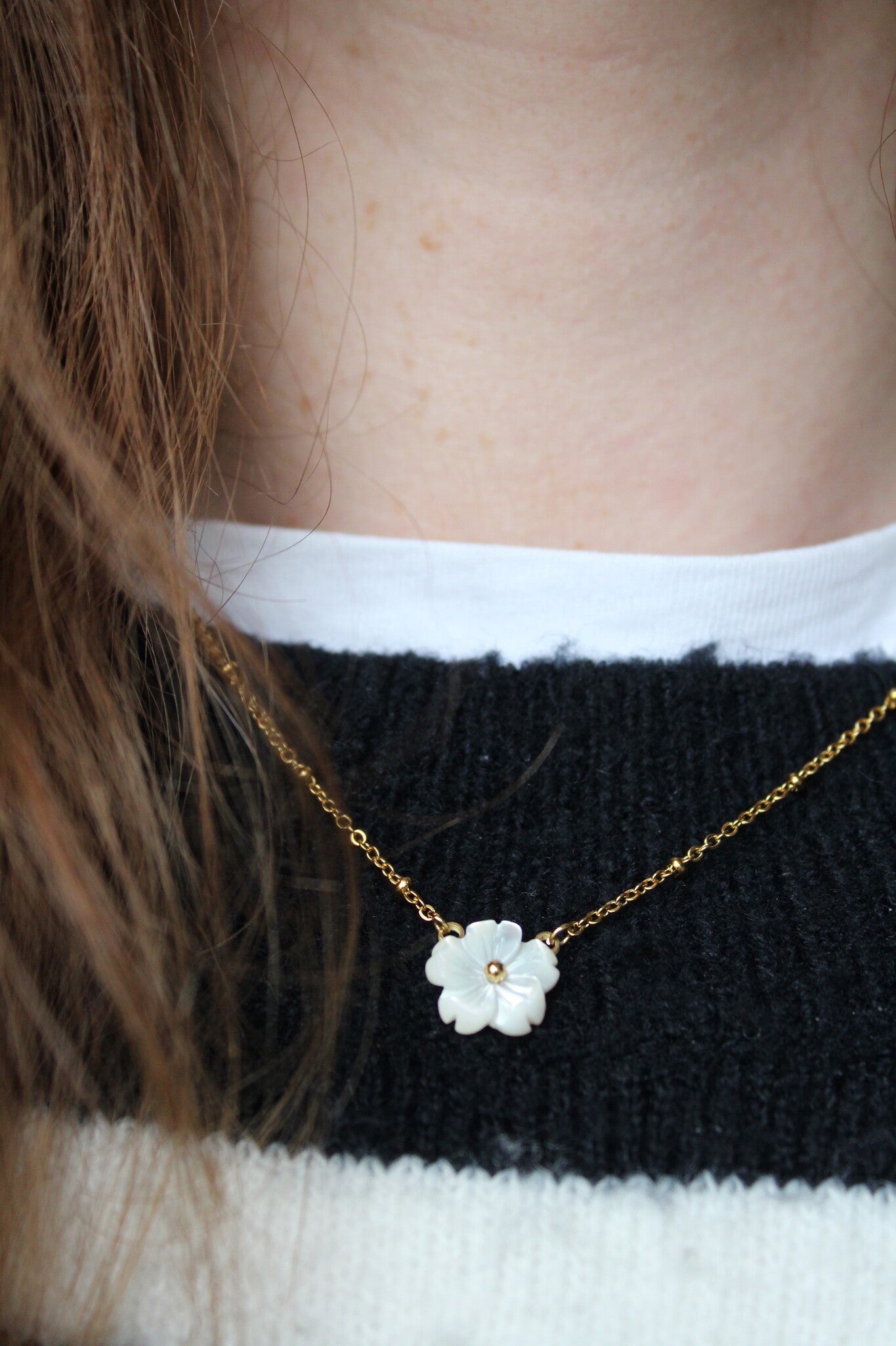 Shell Flower - Halskette - Edelstahl
