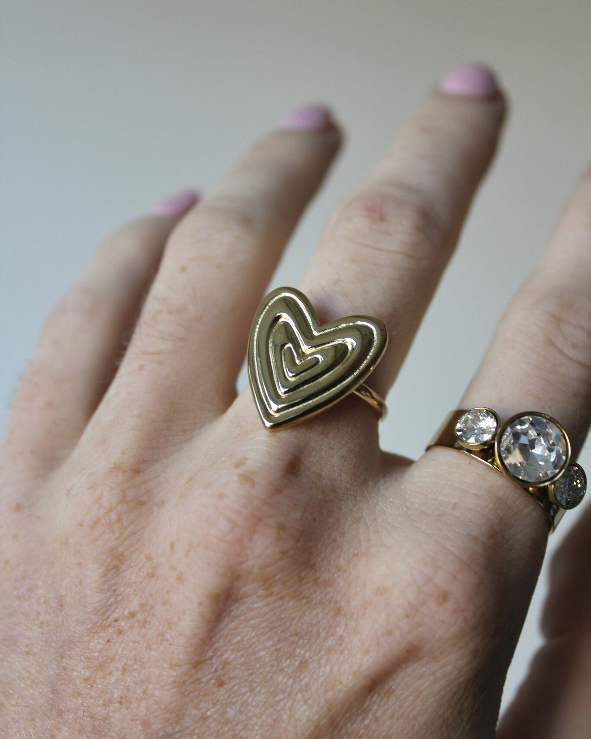 Groovy Heart - Ring - Edelstahl - verstellbar