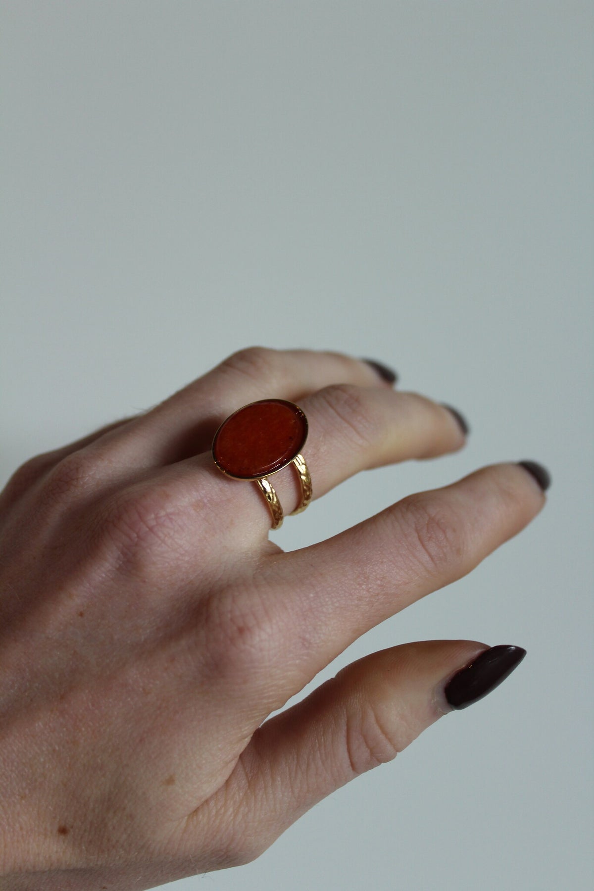 Layla - Ring - Edelstahl - Verstellbar - Naturstein