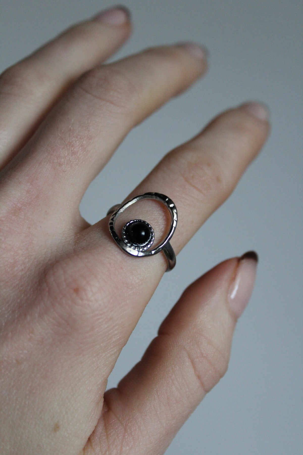 Lucia - Ring - Naturstein - Edelstahl - verstellbar