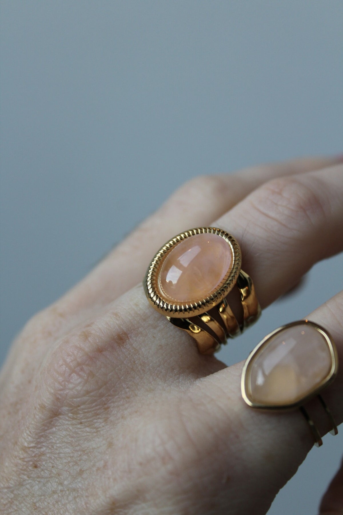 Davina - Ring - Naturstein - Edelstahl - Verstellbar