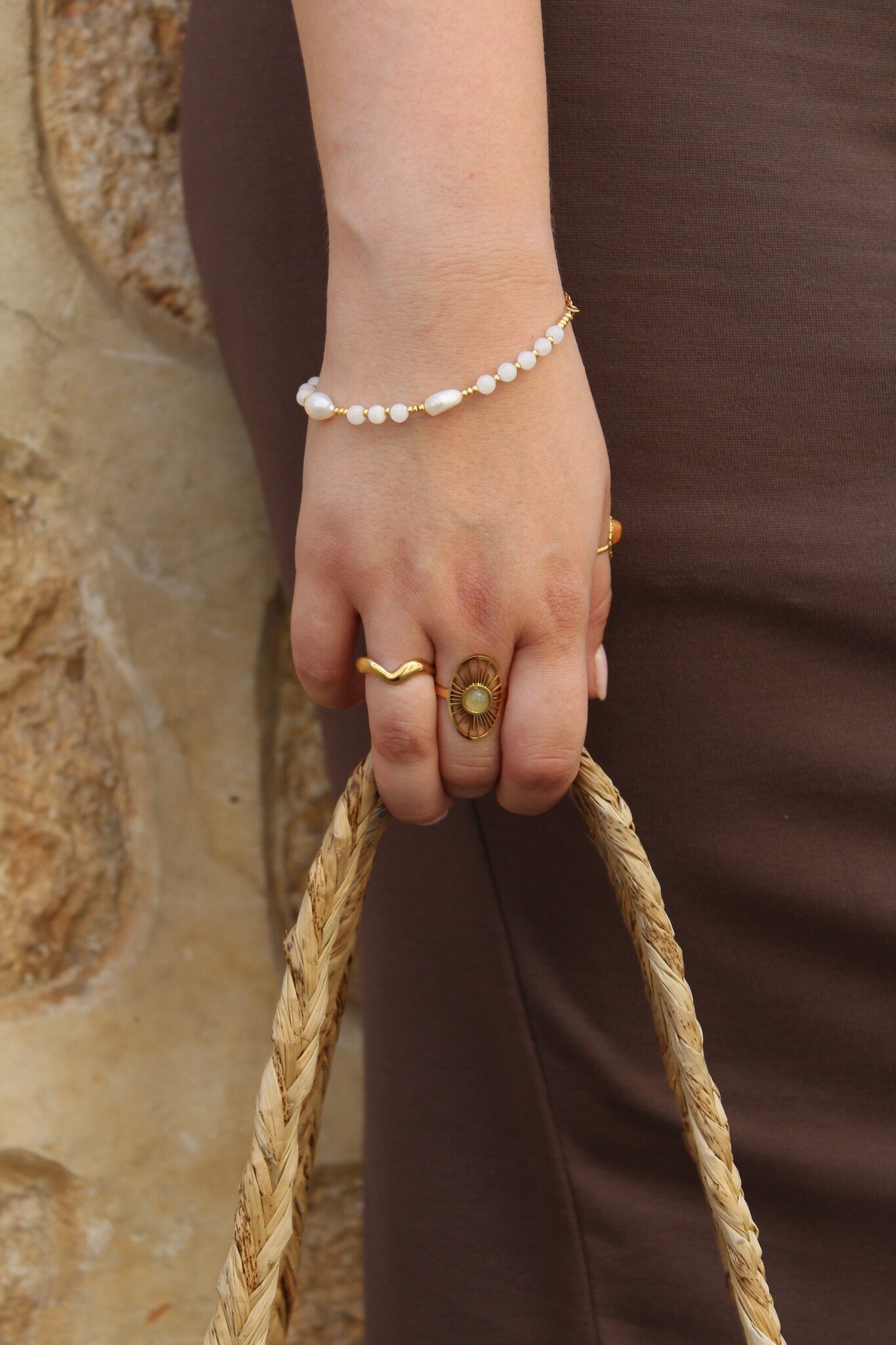 Kira - Armband - Naturstein - Edelstahl