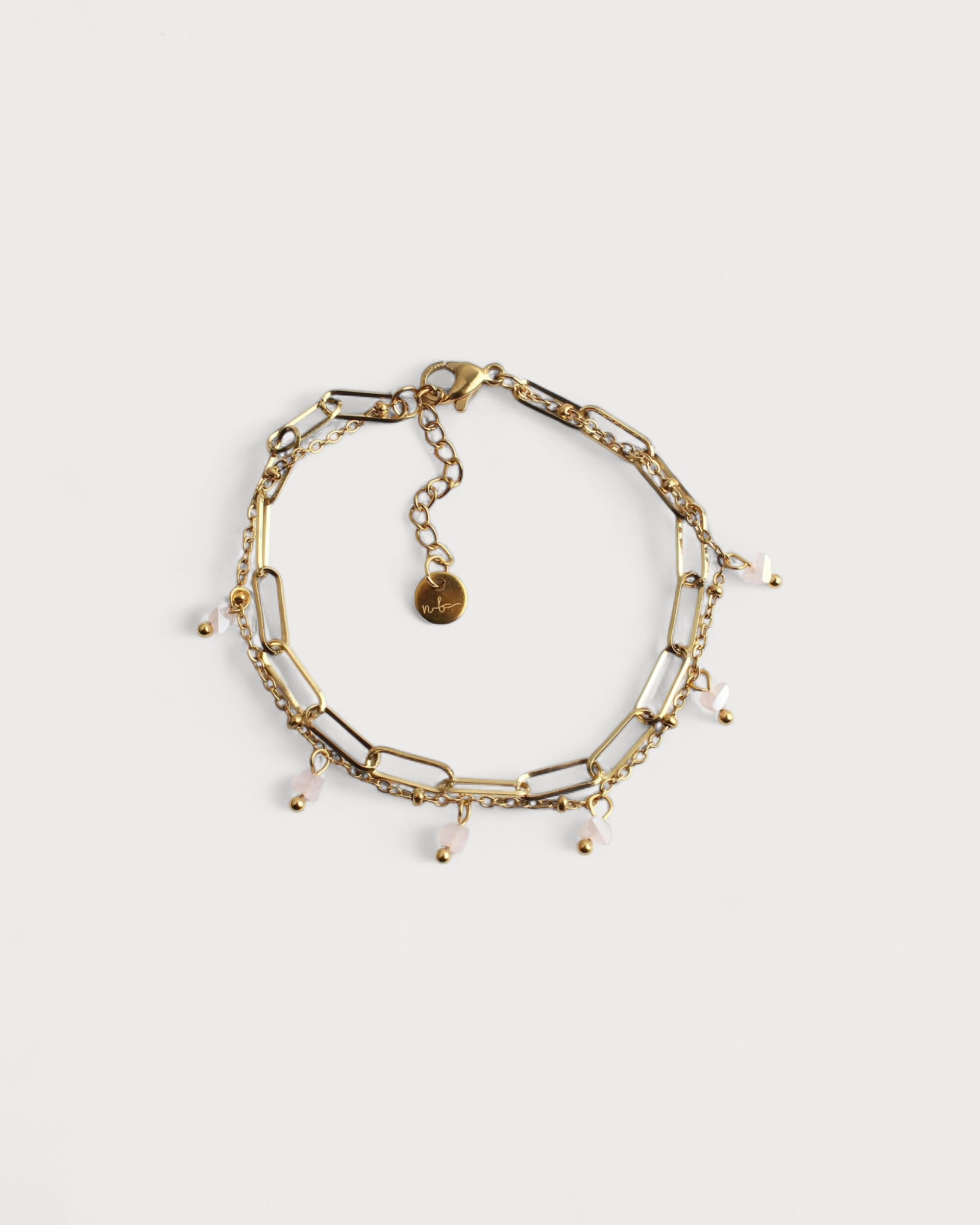 Farbige Kette - Armband - 2 Lagen - Edelstahl