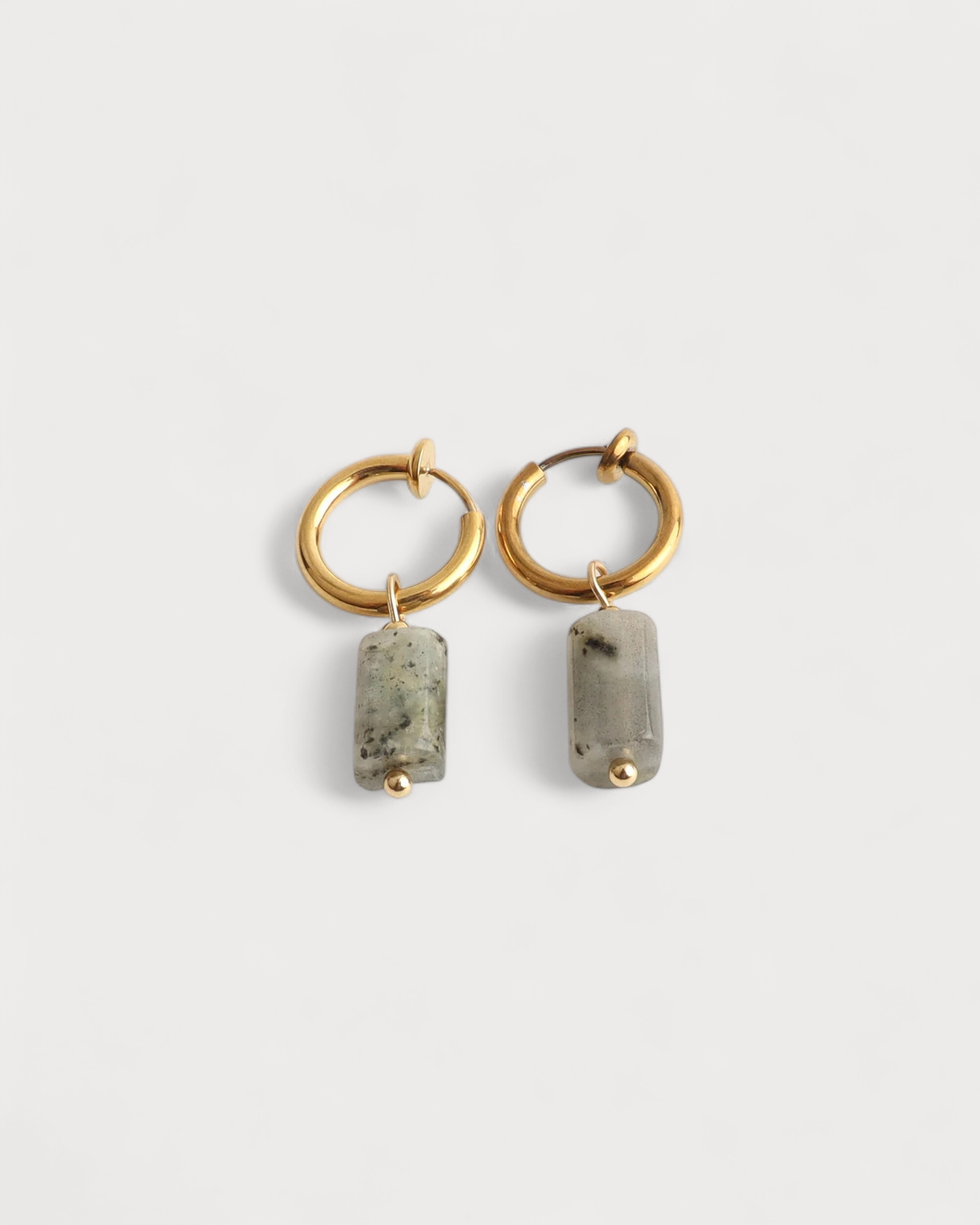 Liora - Ohrringe - Clip-On - Naturstein - Edelstahl