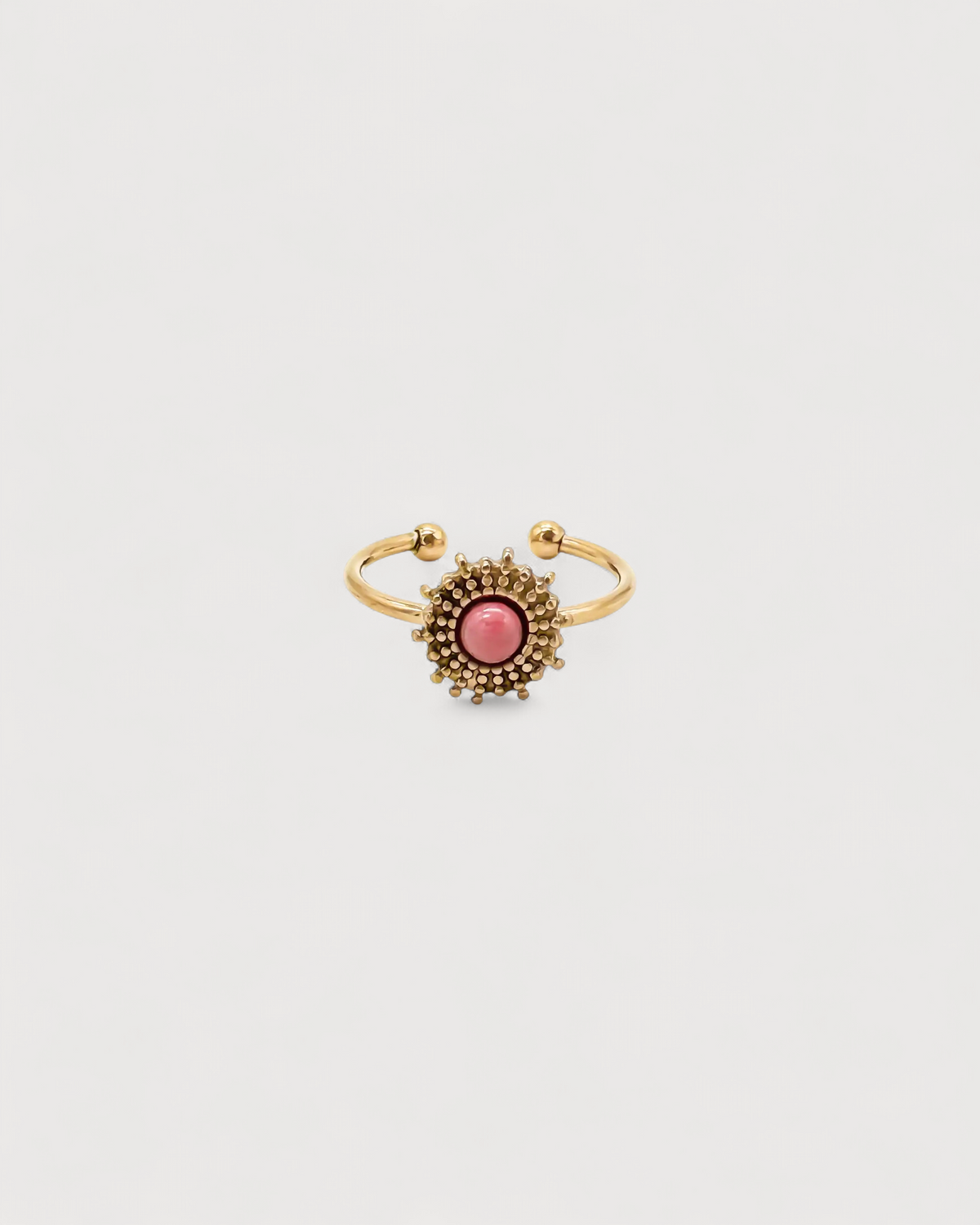 Alice - Ring - Naturstein - Edelstahl - Verstellbar