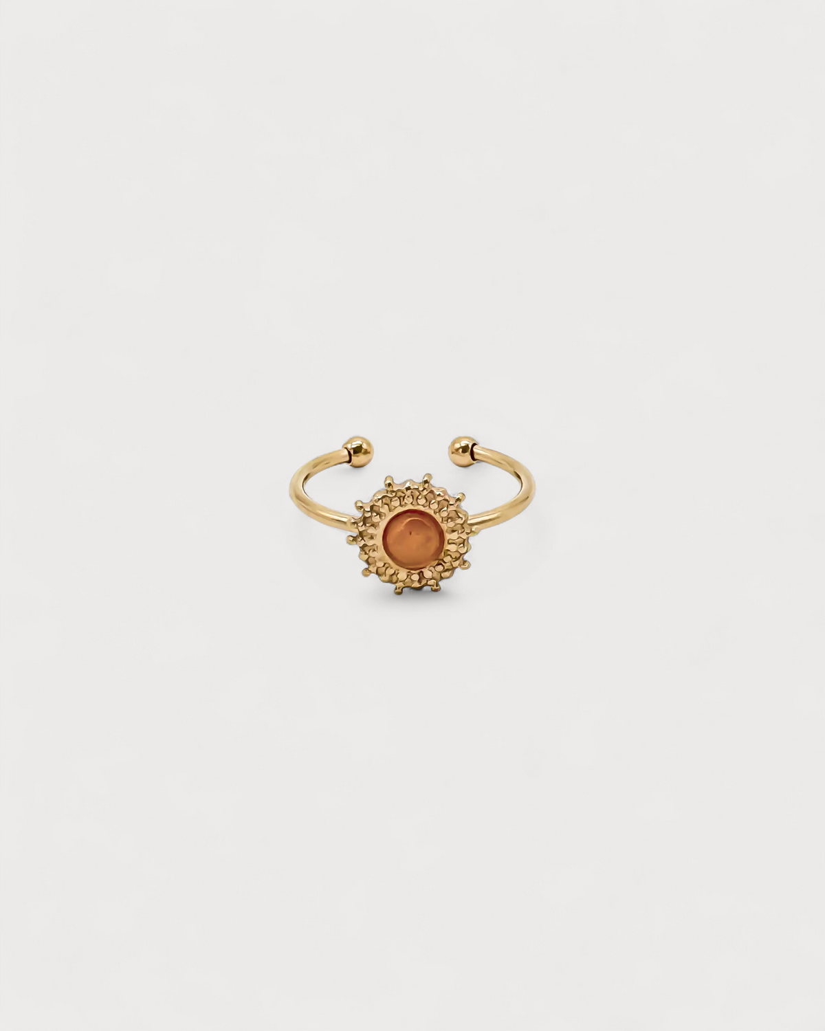 Alice - Ring - Naturstein - Edelstahl - Verstellbar