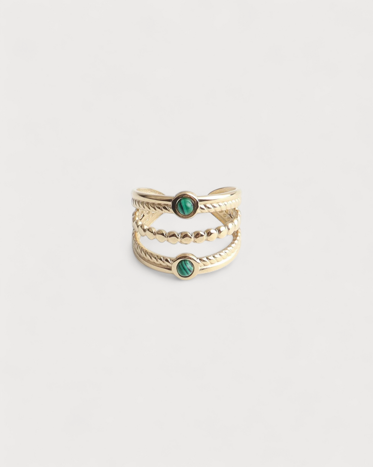 Michelle - Ring - Naturstein - Edelstahl - Verstellbar
