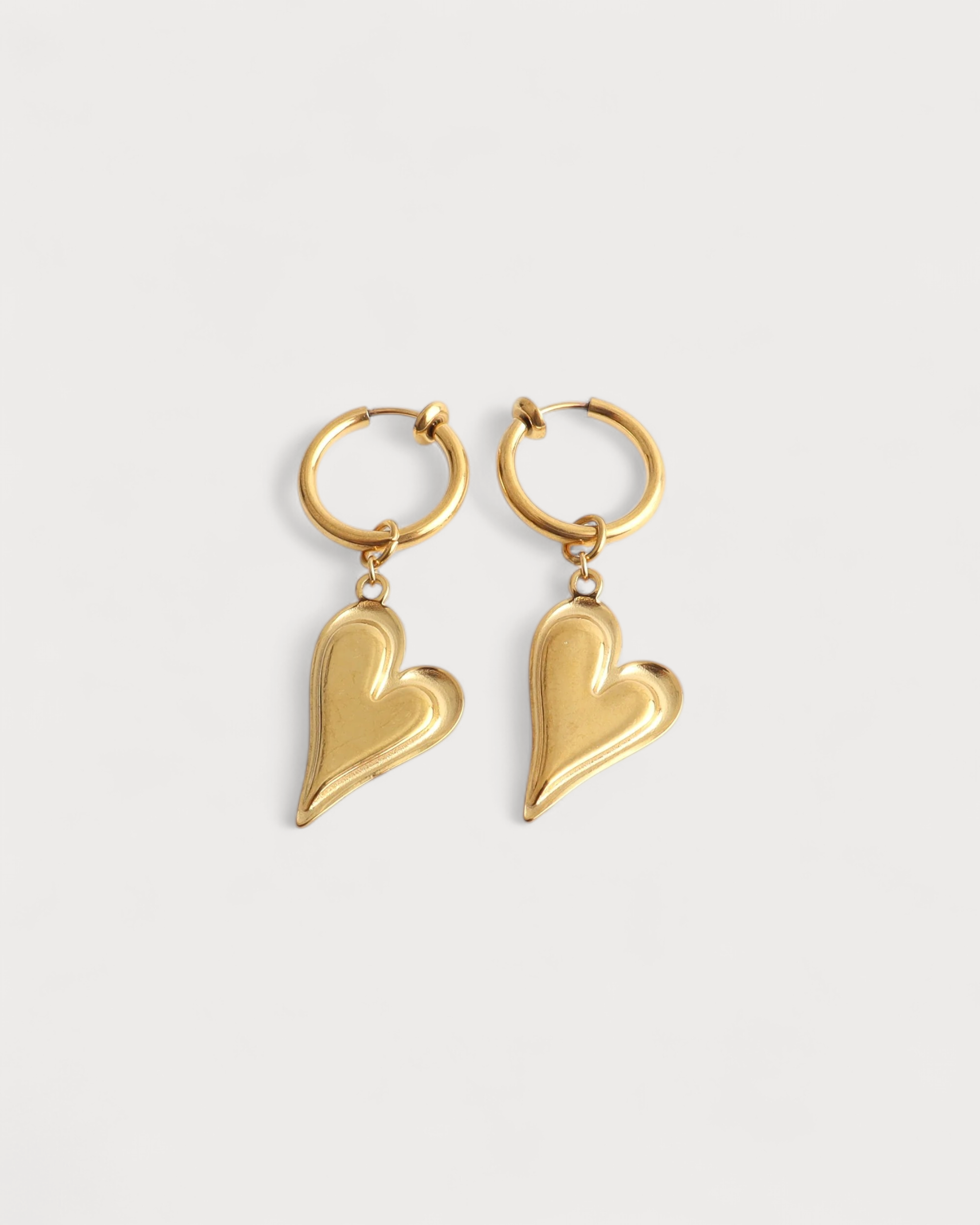 Heart - Ohrringe - Clip-On - Edelstahl