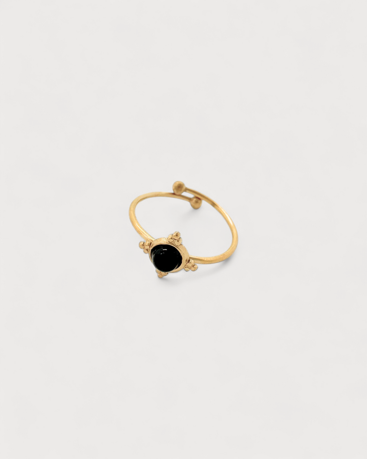 Minimalistischer Stein - Ring - Edelstahl - Verstellbar - Naturstein