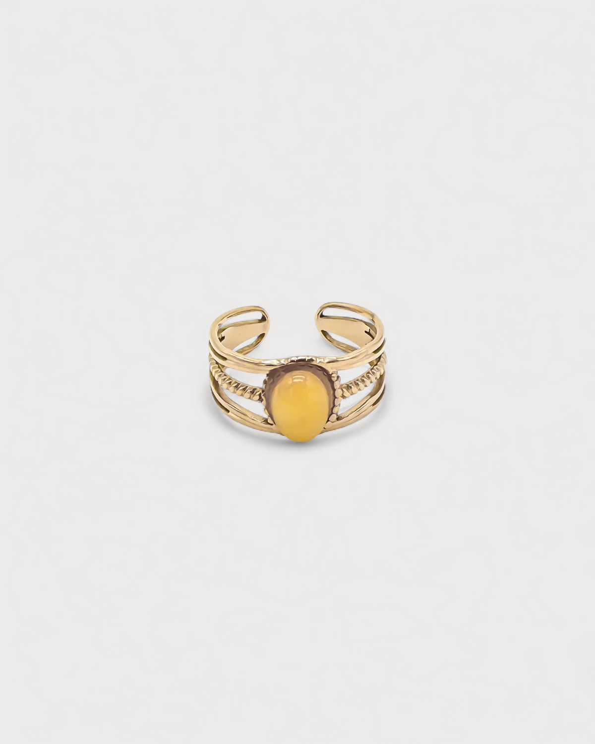 Varia - Ring - Naturstein - Edelstahl - Verstellbar