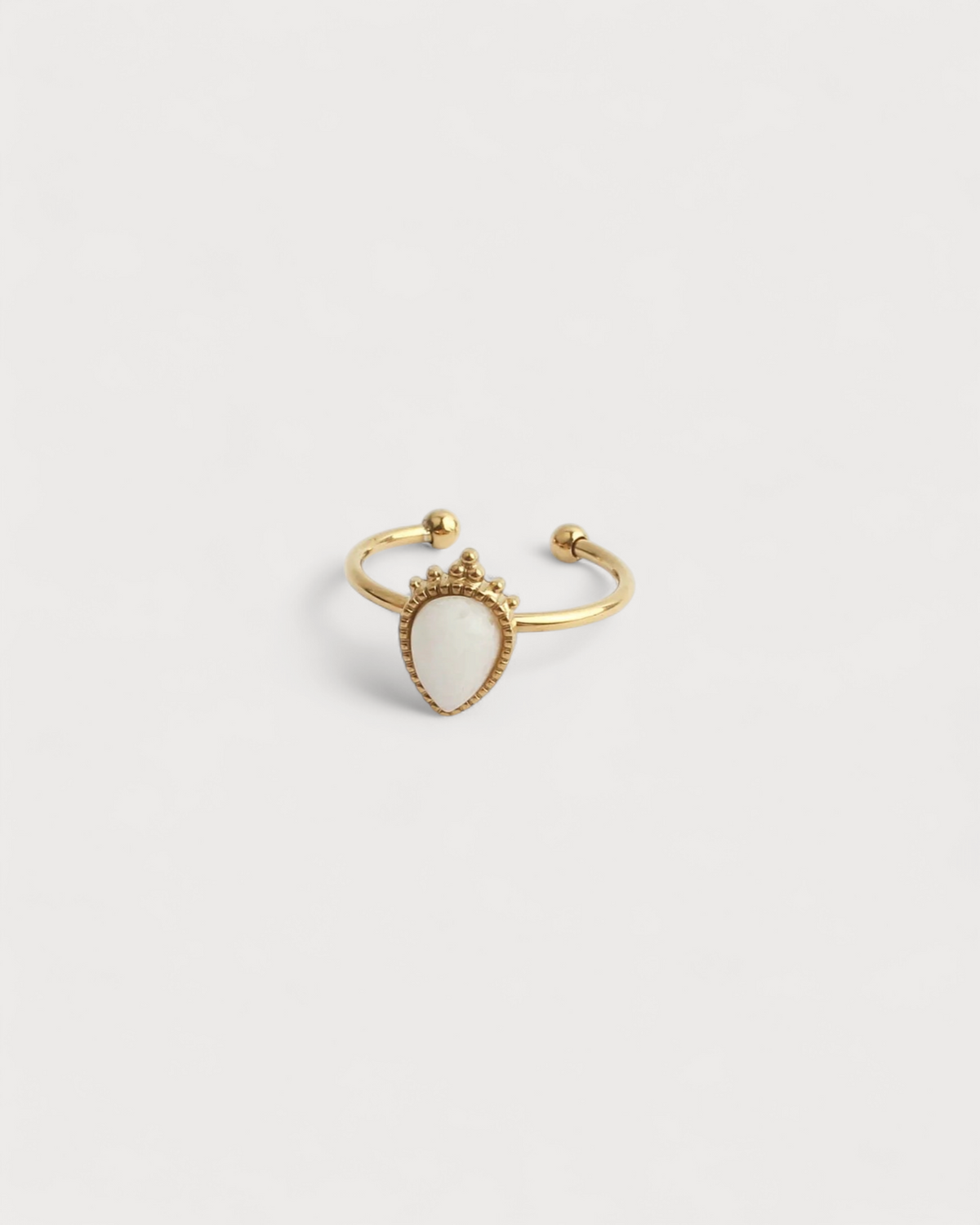 Lara - Ring - Naturstein - Edelstahl - verstellbar