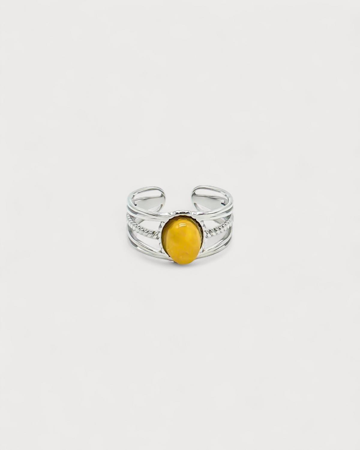 Varia - Ring - Naturstein - Edelstahl - Verstellbar