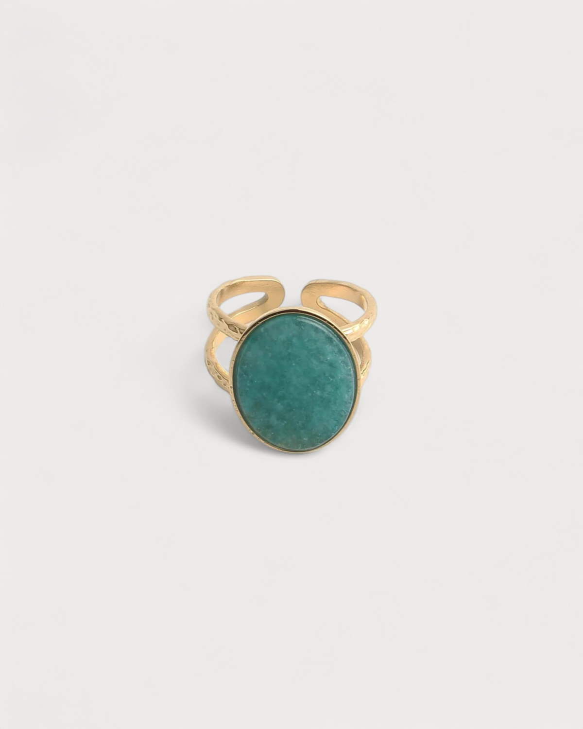 Layla - Ring - Edelstahl - Verstellbar - Naturstein
