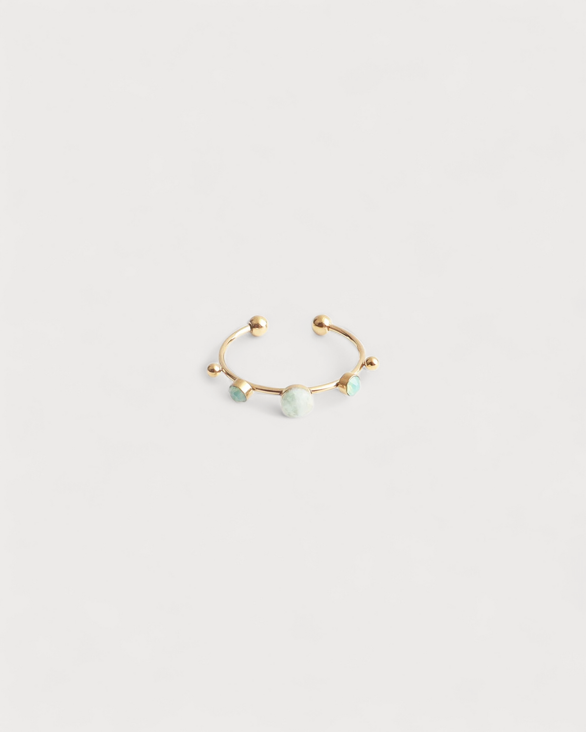 Victoria - Ring – Edelstahl – Naturstein – Verstellbar