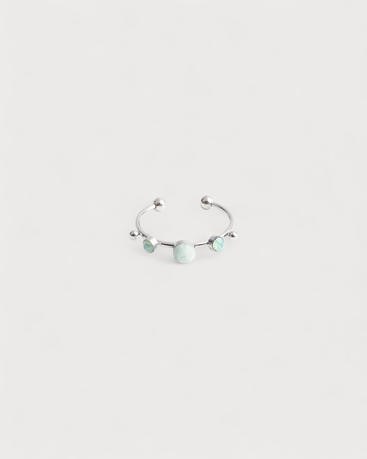Victoria - Ring – Edelstahl – Naturstein – Verstellbar