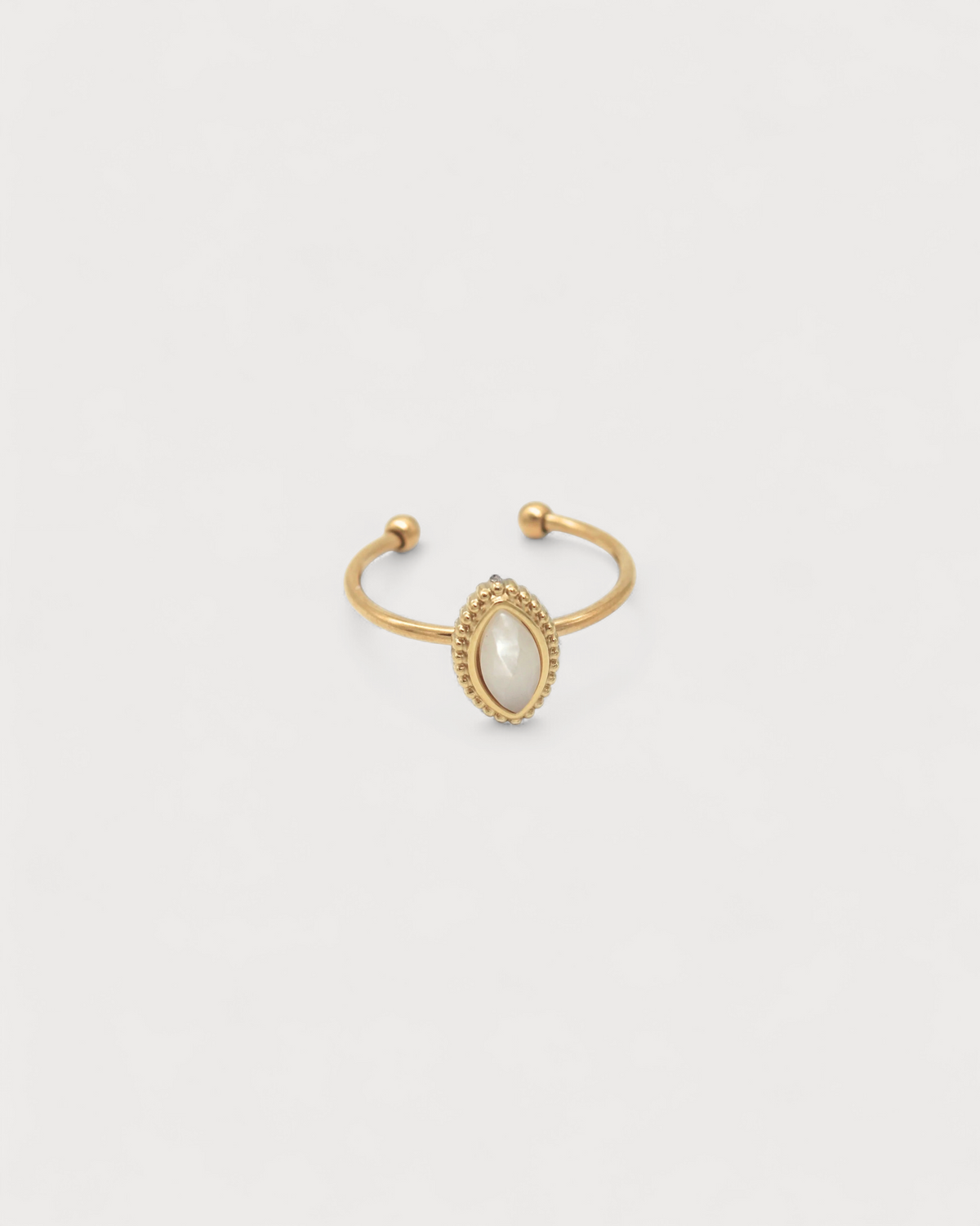 Lindy - Ring - Naturstein - Edelstahl - Verstellbar
