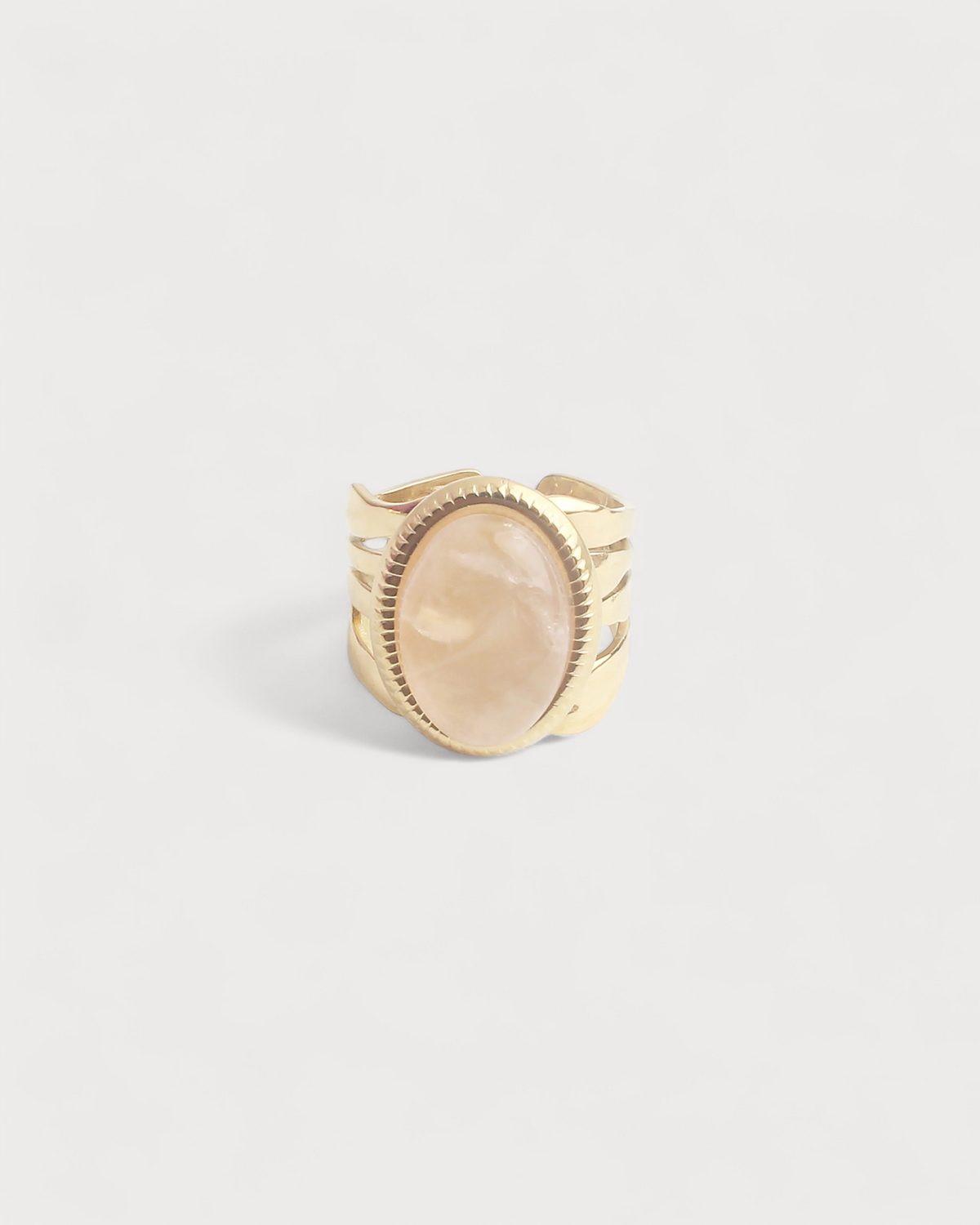 Davina - Ring - Naturstein - Edelstahl - Verstellbar