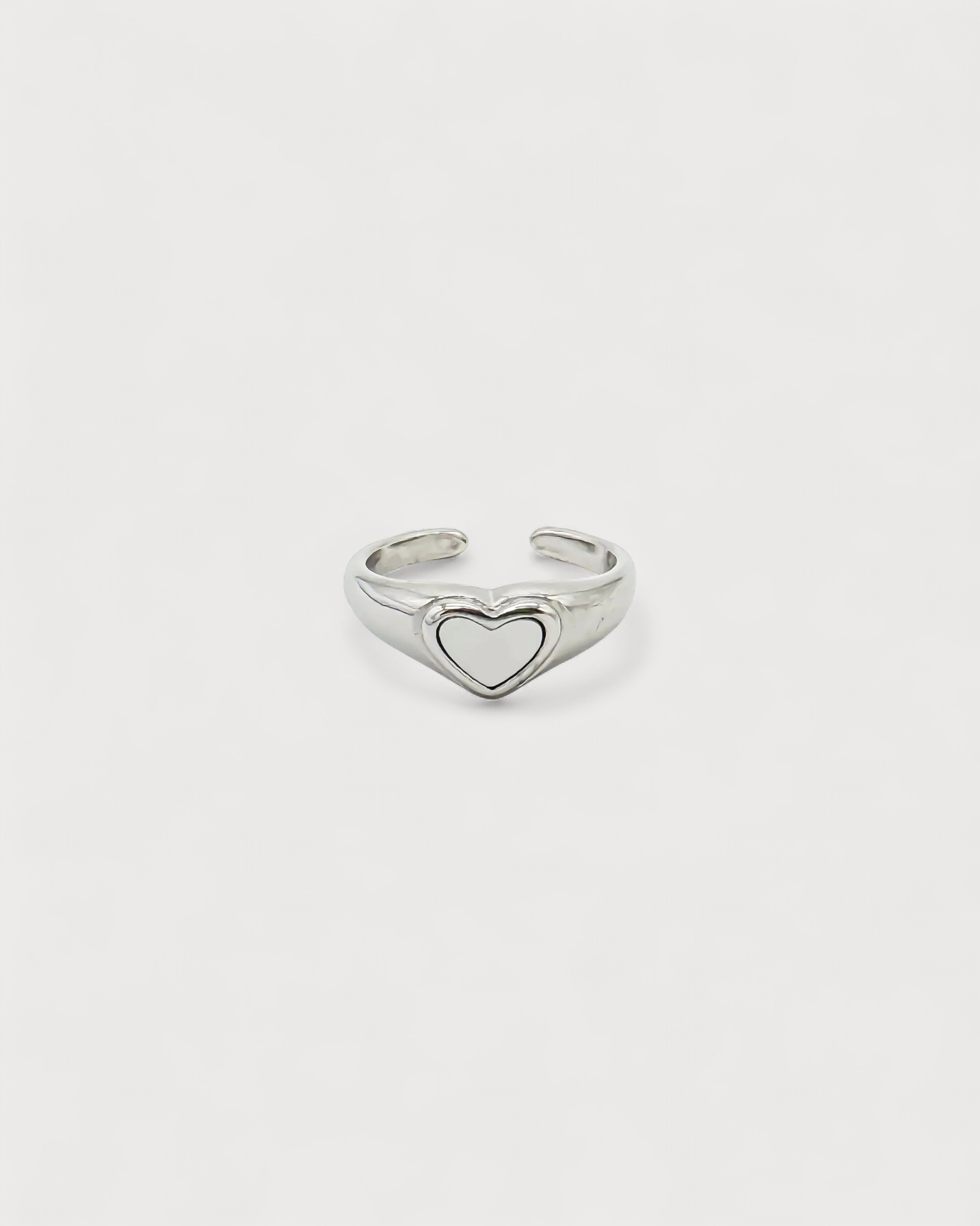 Perlenherz - Ring - Edelstahl - Verstellbar