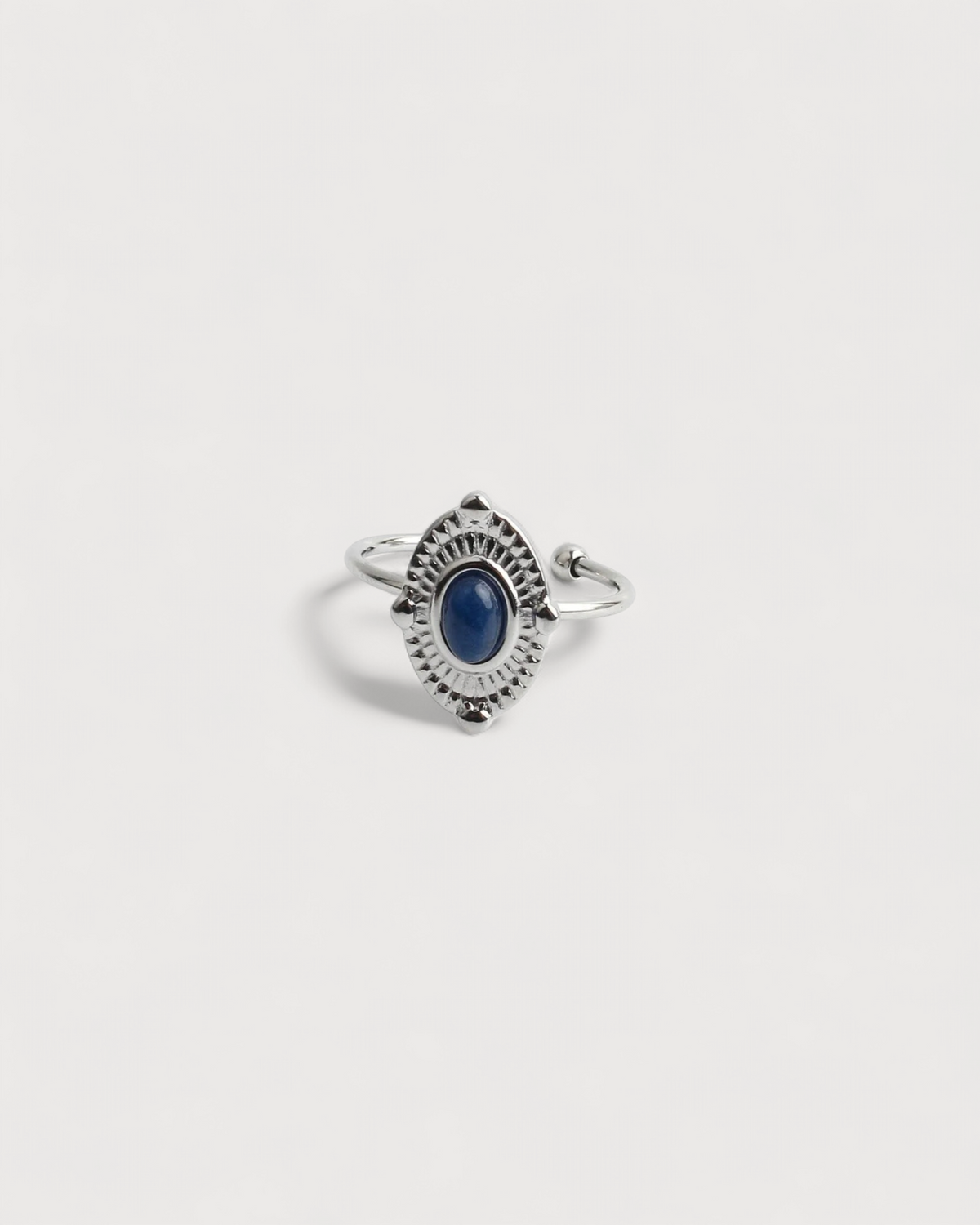 Livia - Ring - Naturstein - Edelstahl - Verstellbar