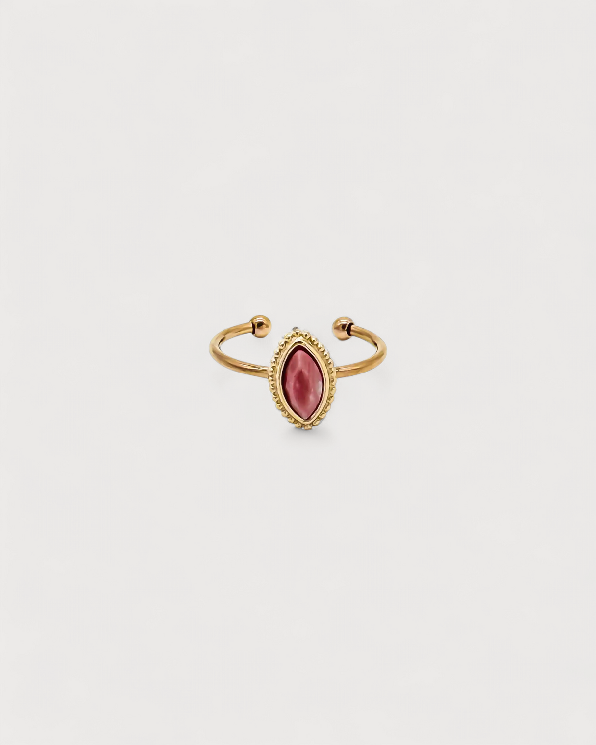 Lindy - Ring - Naturstein - Edelstahl - Verstellbar