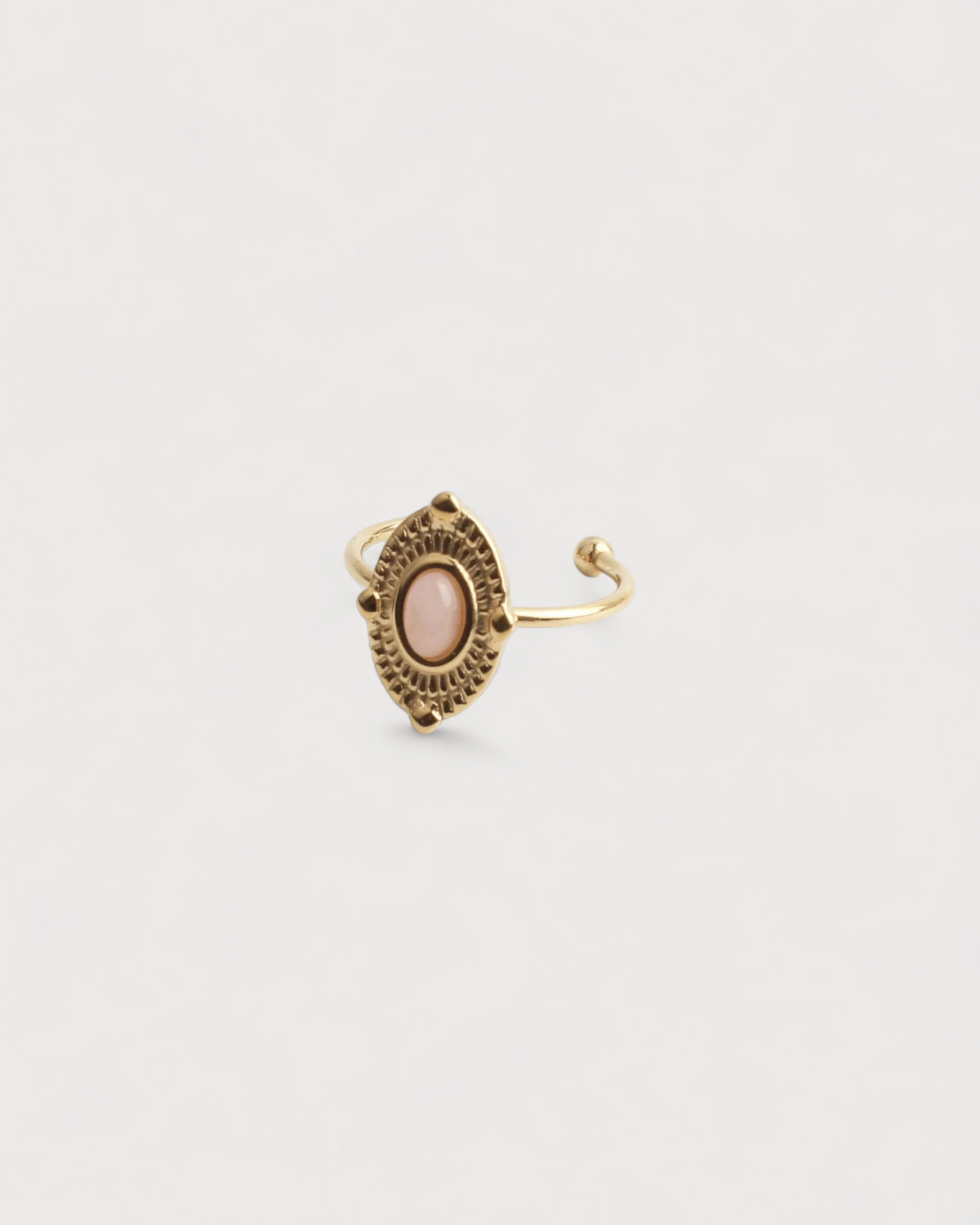 Livia - Ring - Naturstein - Edelstahl - Verstellbar