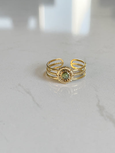 Francis - Ring - Naturstein - Edelstahl - Einstellbar
