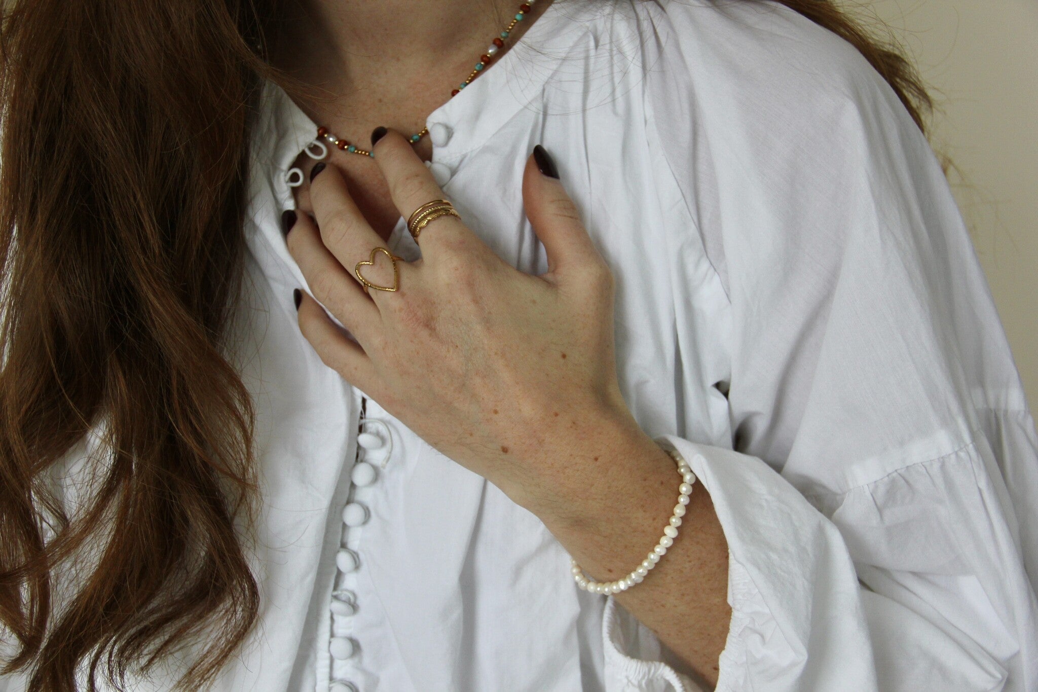 100% Real Fresh Water Pearl- Armband - Edelstahl