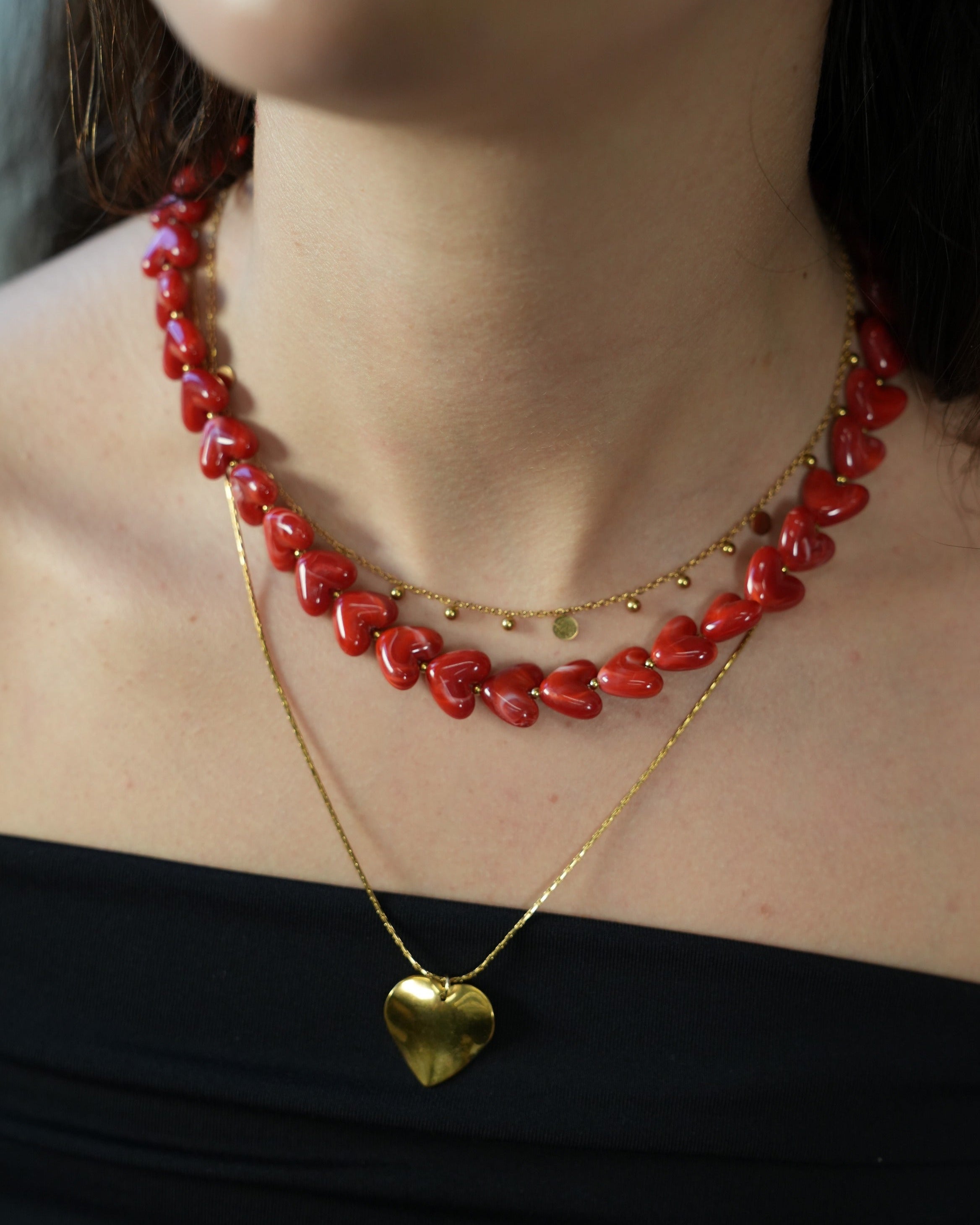 rode hartjes ketting