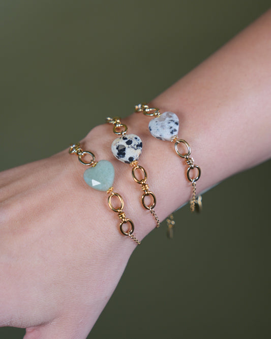 Crystel - Armband - Naturstein - Edelstahl