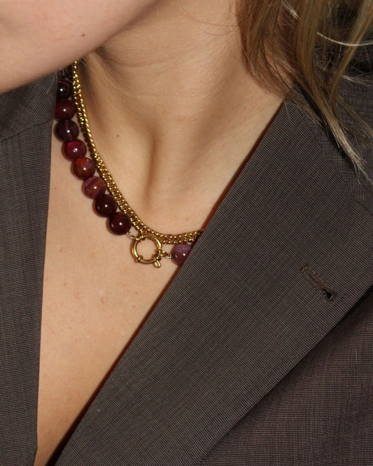 Samira - Necklace - Natural Stone -Stainless Steel