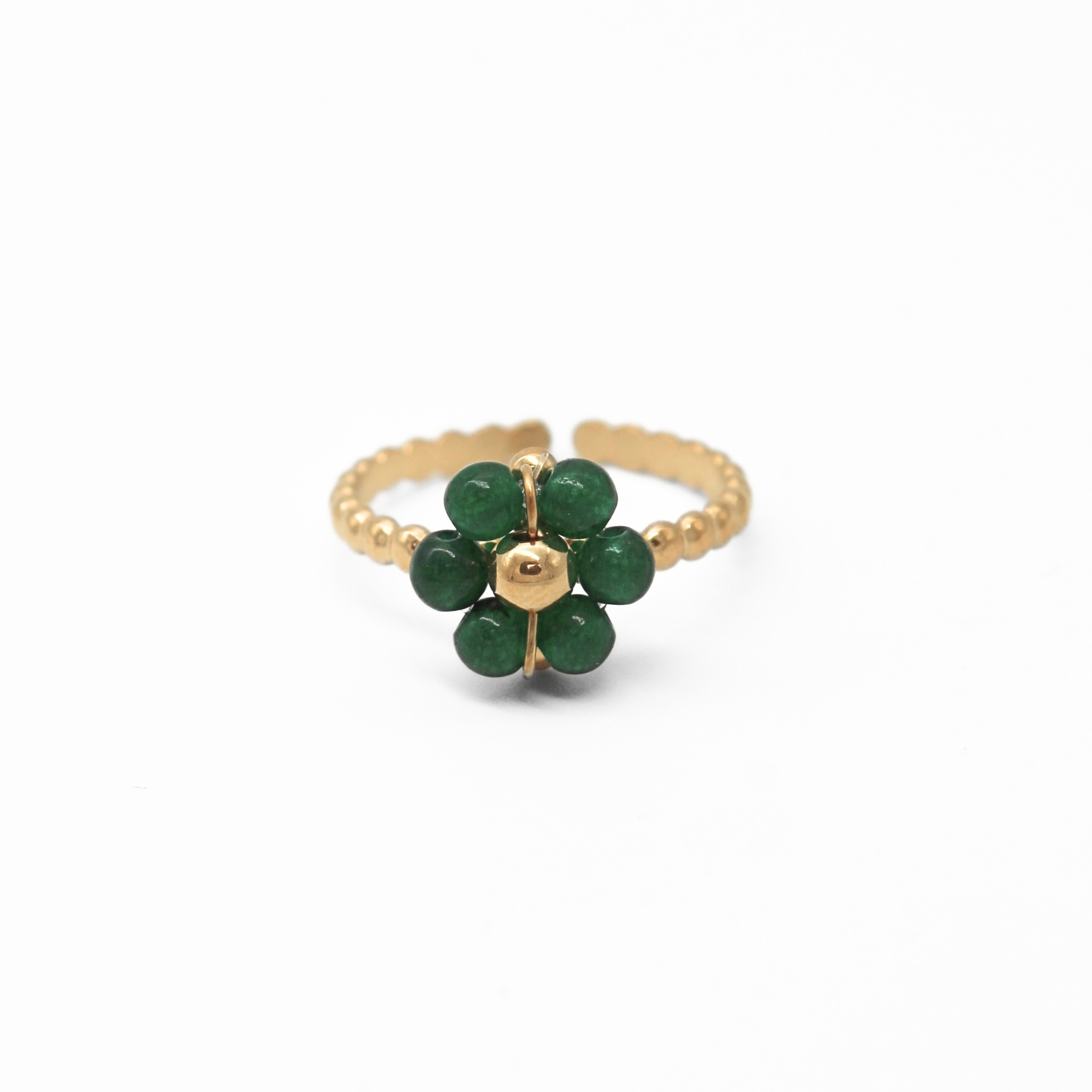 Fleur blanche - Ring - Stainless Steel - Adjustable