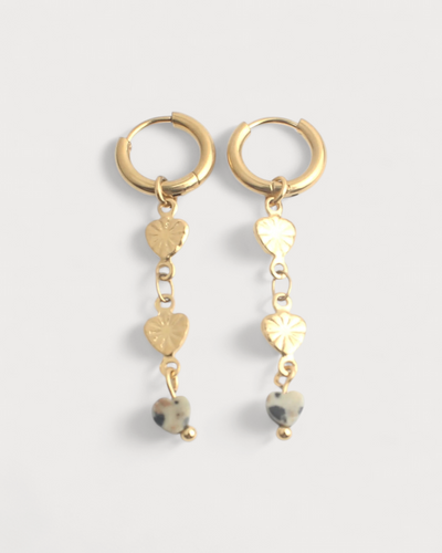 Hearts - Ohrringe - Naturstein - Edelstahl