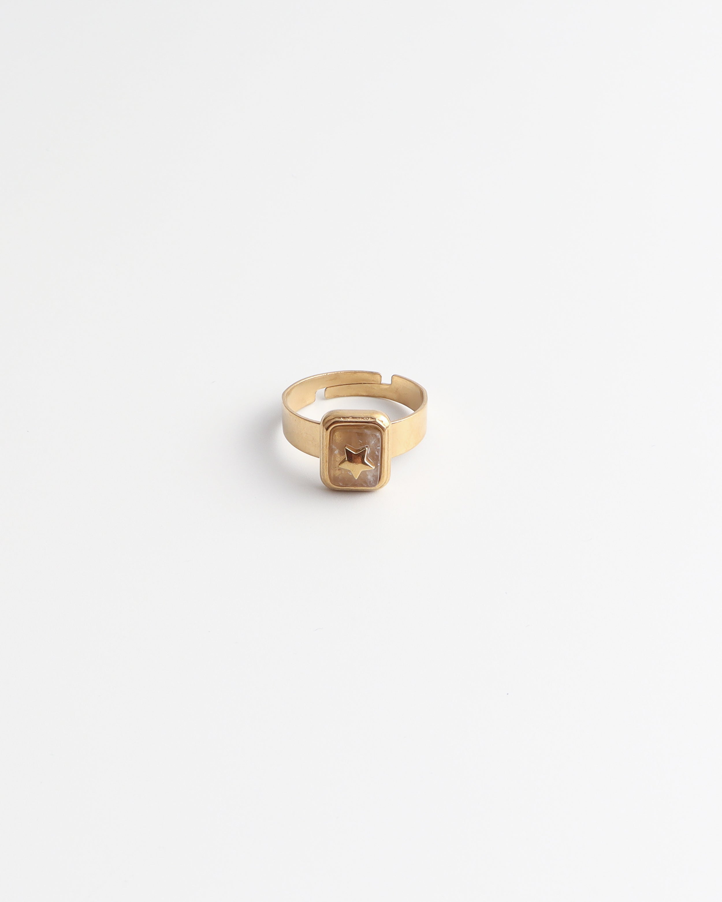 Yasmin - Ring - Naturstein - Edelstahl - Verstellbar