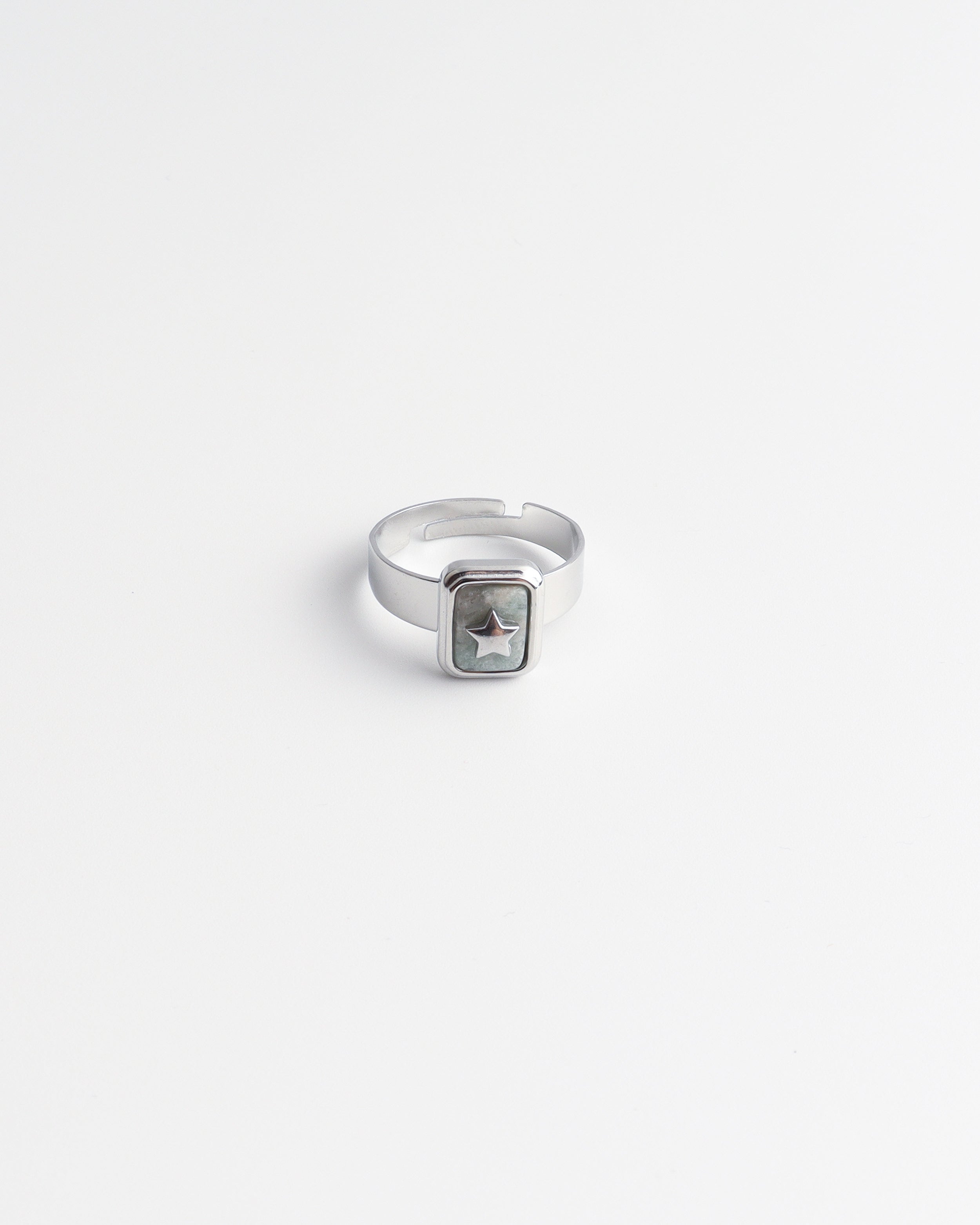 Yasmin - Ring - Naturstein - Edelstahl - Verstellbar