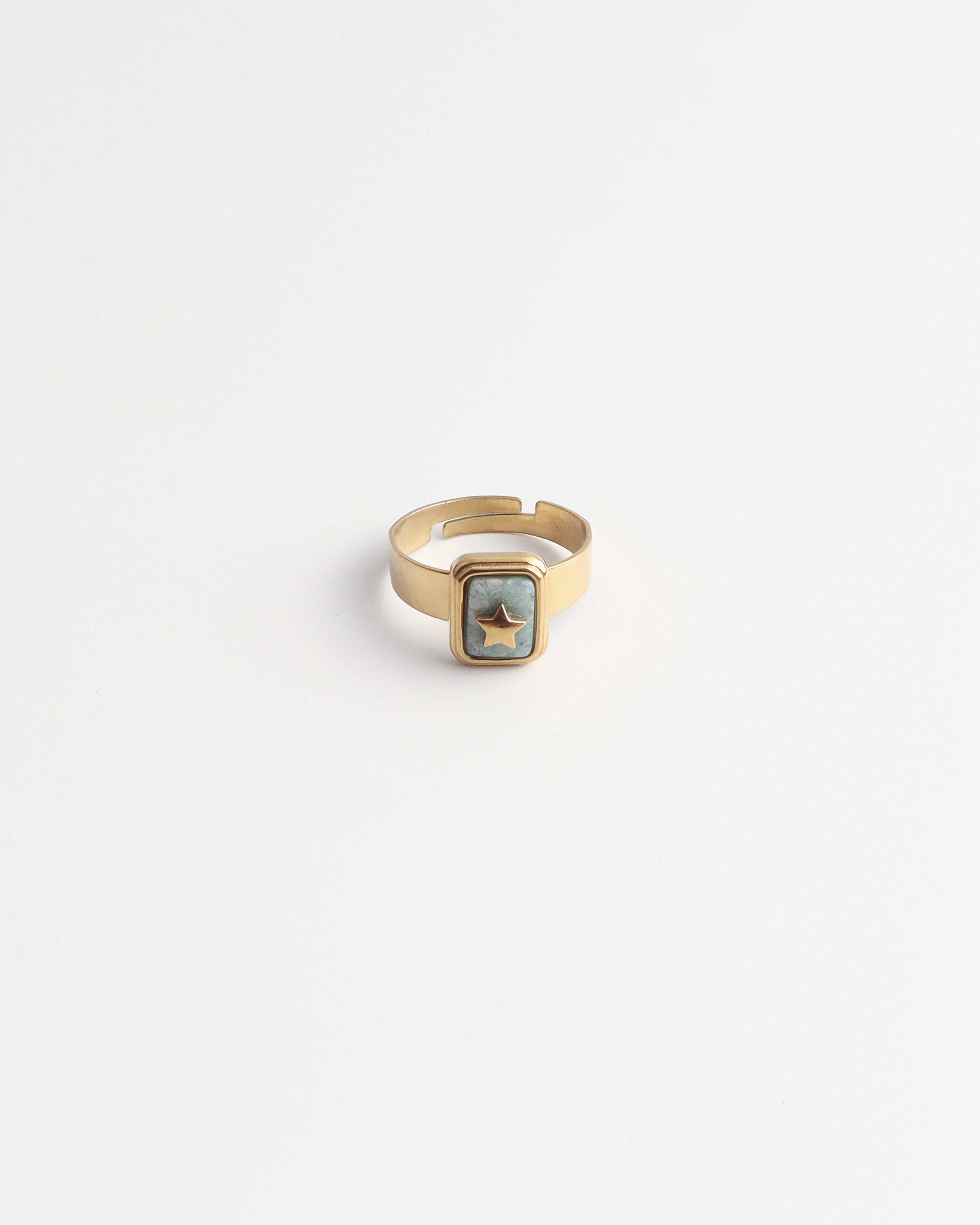 Yasmin - Ring - Naturstein - Edelstahl - Verstellbar