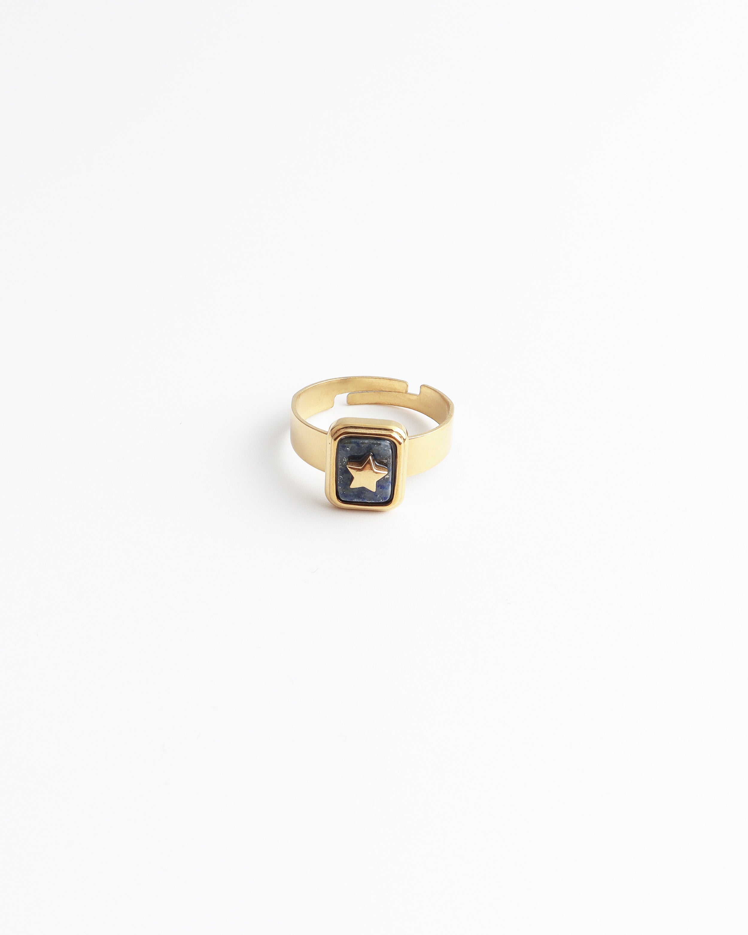 Yasmin - Ring - Naturstein - Edelstahl - Verstellbar
