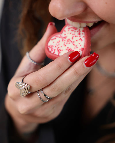 Groovy Heart - Ring - Edelstahl - verstellbar