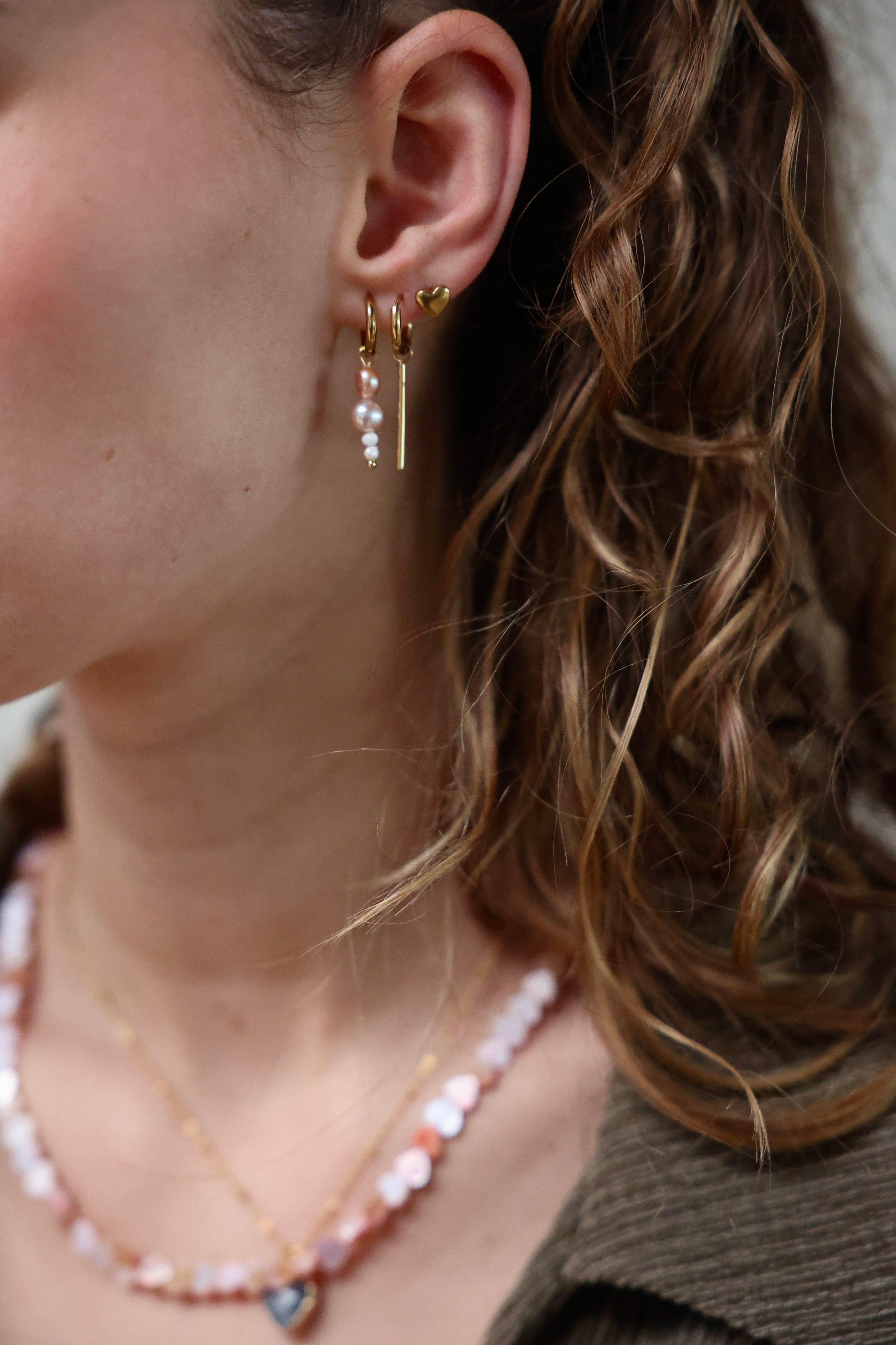 Solid Heart - Stud - Earrings - Stainless Steel