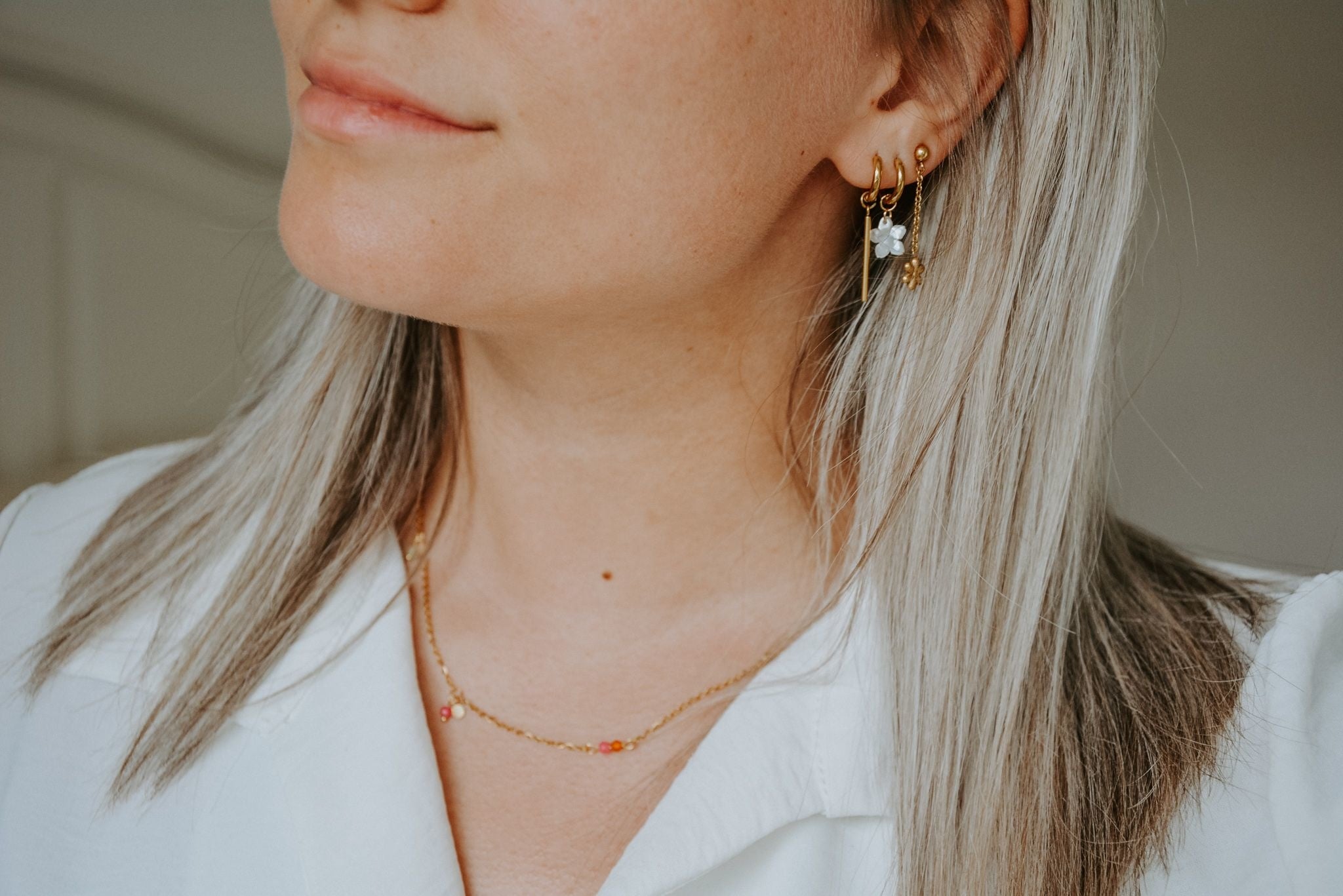 Flower Shell - Earrings - Stainless Steel