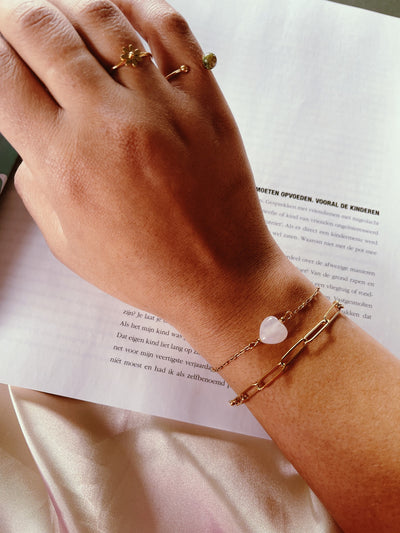 Natural Heart - Armband - Naturstein - Edelstahl