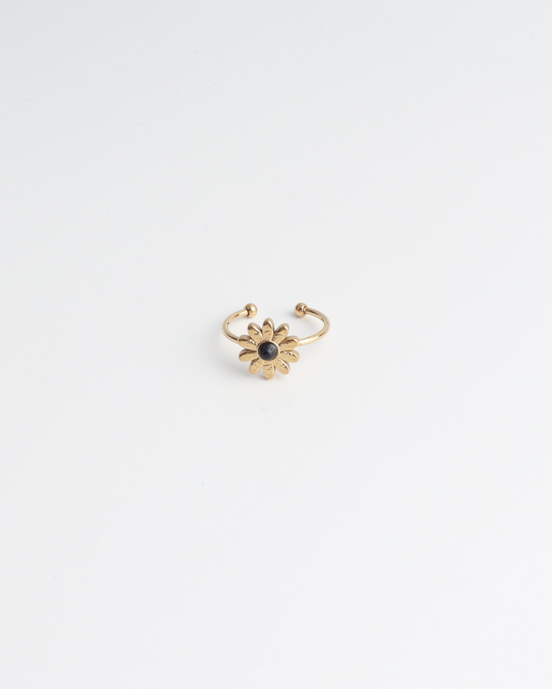 Daisy - Ring - Natural Stone - Stainless Steel - Adjustable
